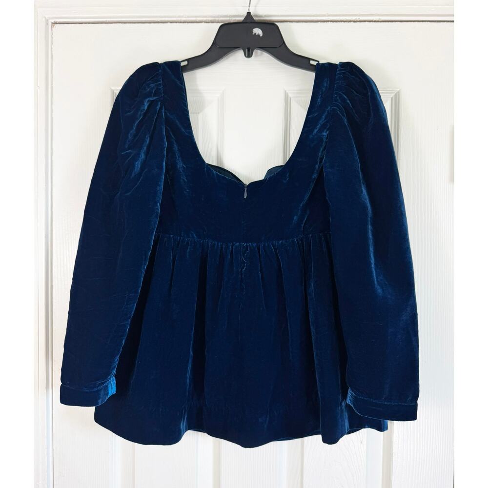 Tuckernuck Hyacinth House Sapphire Velvet Sweetheart Sue Blouse Small S - Picture 5 of 6
